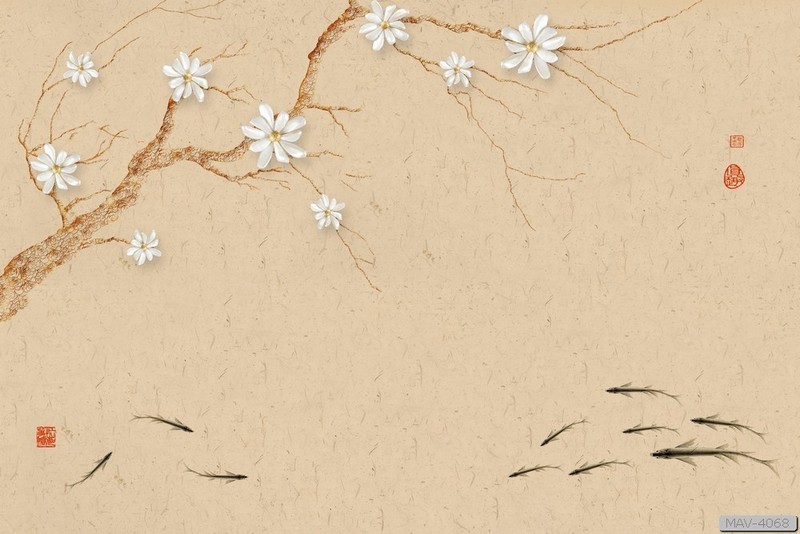 Cành hoa mai trắng phong cách nhật - tối giản MAV-4068